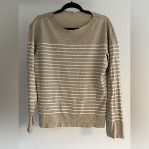 Beige Uniqlo Nautical Stripe Pullover Size Medium